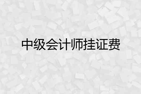 中级会计师挂证费