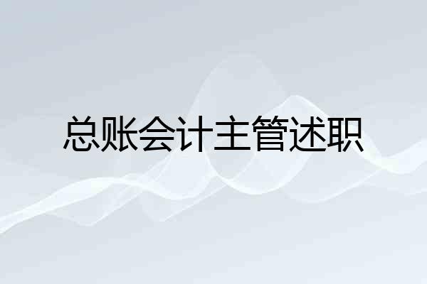 总账会计主管述职