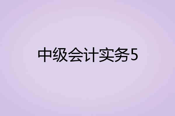中级会计实务5