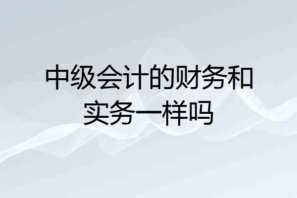 中级会计的财务和实务一样吗