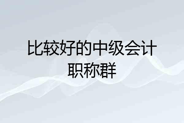 比较好的中级会计职称群