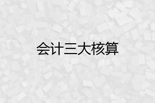 会计三大核算