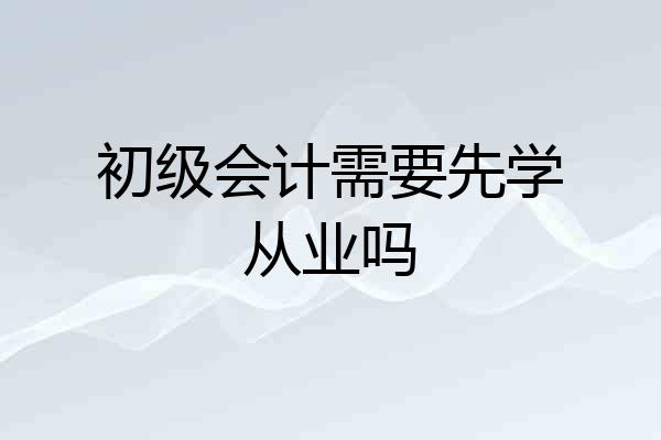 初级会计需要先学从业吗