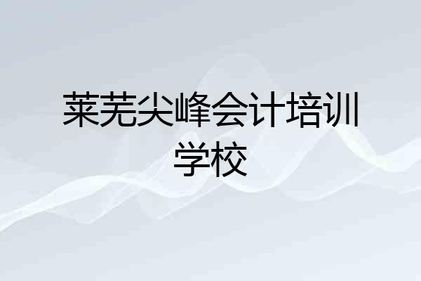 莱芜尖峰会计培训学校