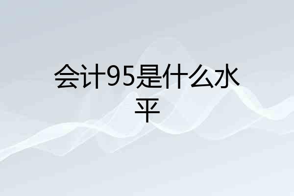 会计95是什么水平