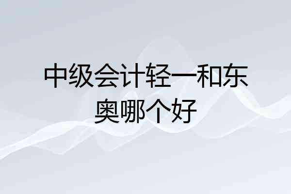 中级会计轻一和东奥哪个好