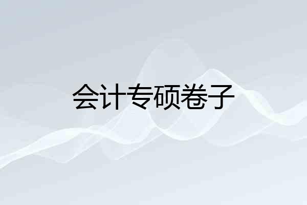 会计专硕卷子