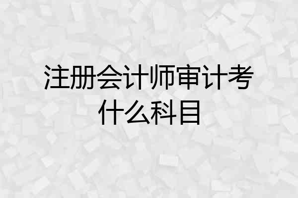 注册会计师审计考什么科目