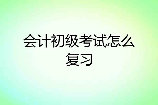 会计初级考试怎么复习