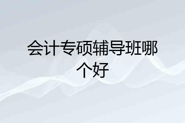 会计专硕辅导班哪个好