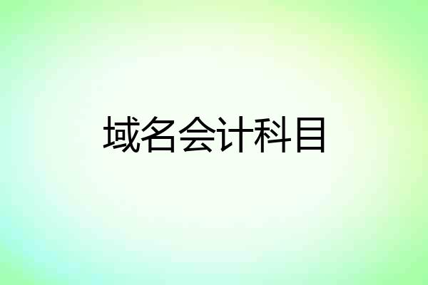 域名会计科目