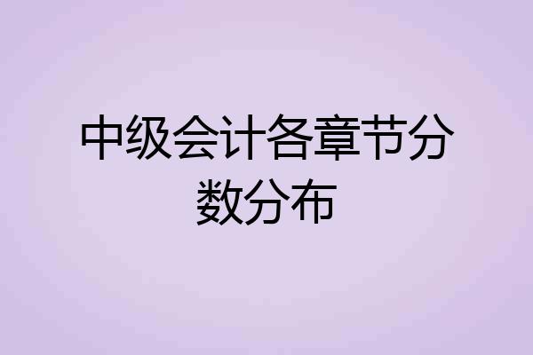 中级会计各章节分数分布