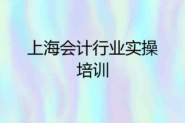 上海会计行业实操培训