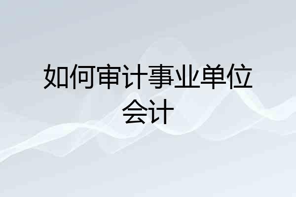 如何审计事业单位会计