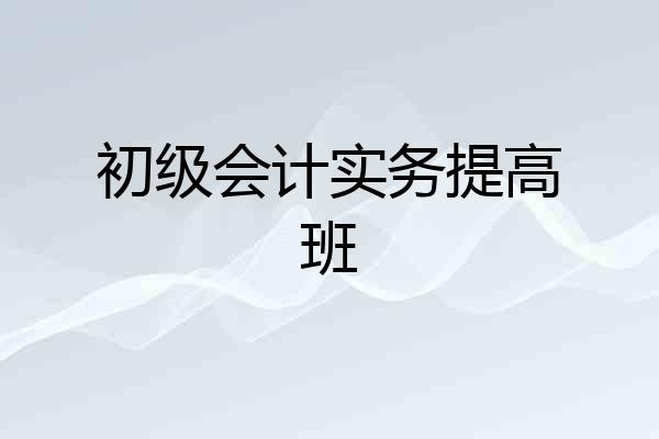 初级会计实务提高班