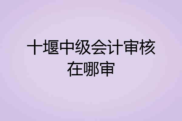 十堰中级会计审核在哪审