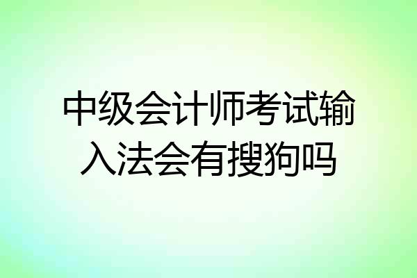 中级会计师考试输入法会有搜狗吗
