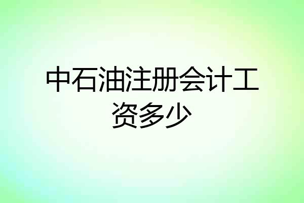 中石油注册会计工资多少