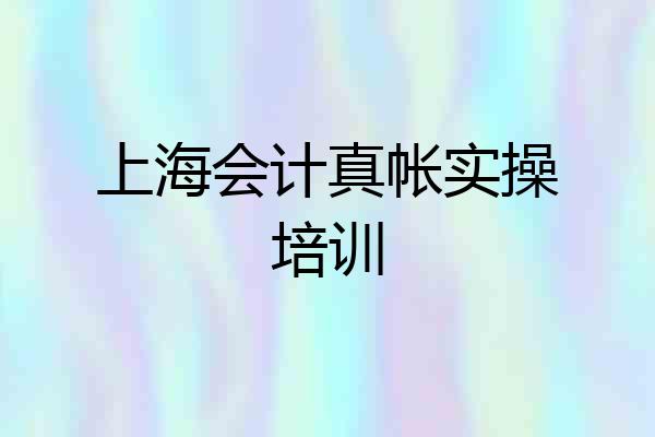 上海会计真帐实操培训