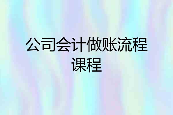 公司会计做账流程课程