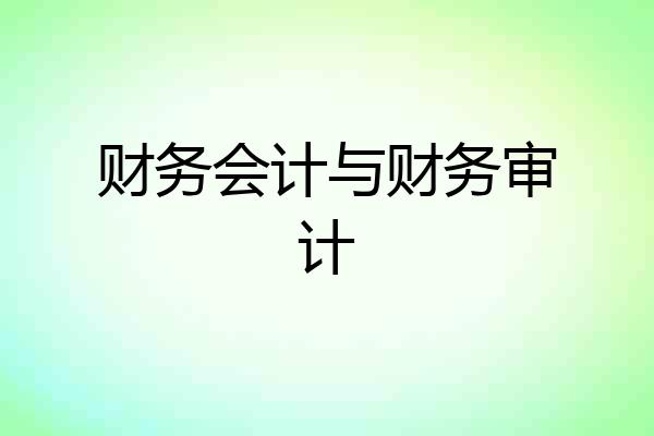 财务会计与财务审计