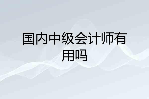 国内中级会计师有用吗