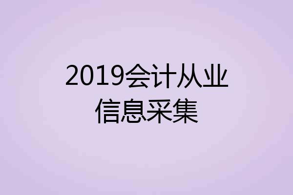 2019会计从业信息采集