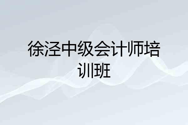 徐泾中级会计师培训班