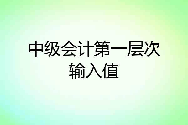 中级会计第一层次输入值
