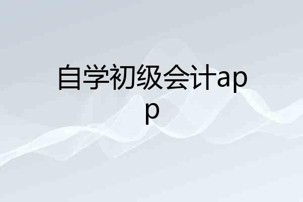 自学初级会计app