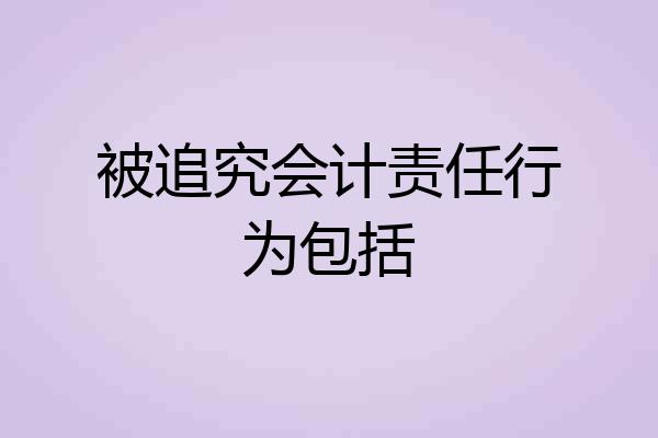 被追究会计责任行为包括