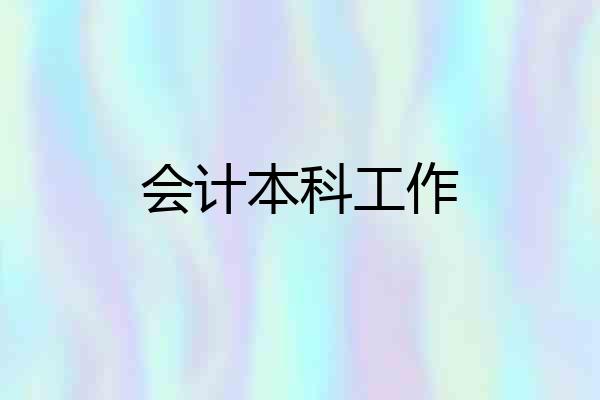 会计本科工作
