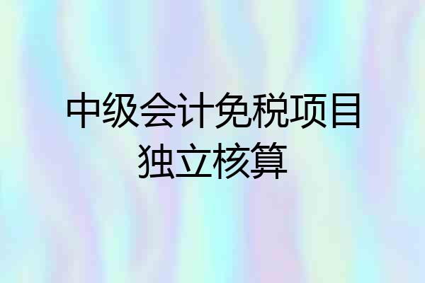 中级会计免税项目独立核算