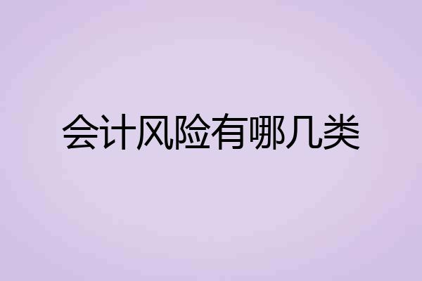 会计风险有哪几类