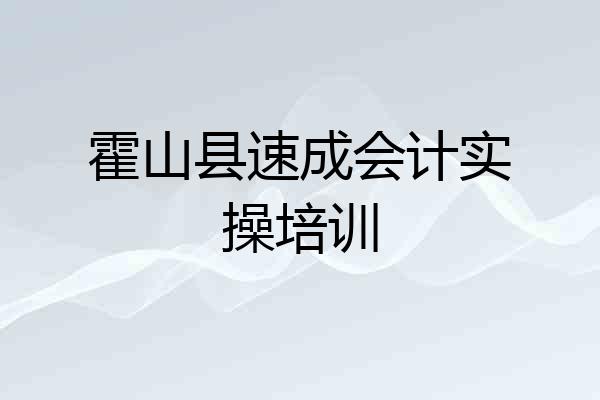 霍山县速成会计实操培训