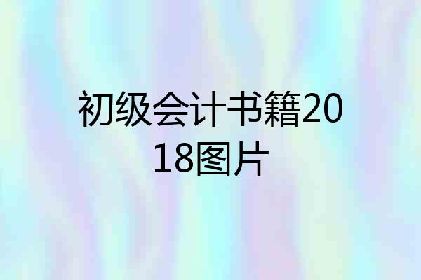 初级会计书籍2018图片
