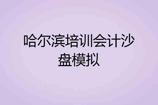 哈尔滨培训会计沙盘模拟