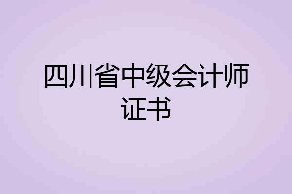 四川省中级会计师证书