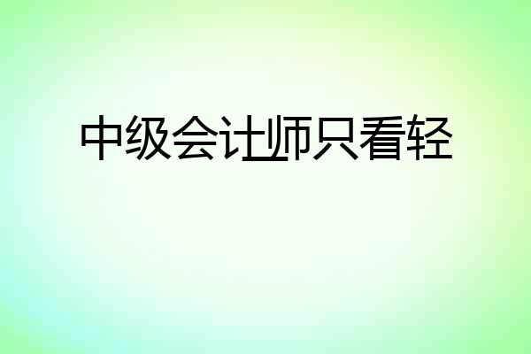 中级会计师只看轻一