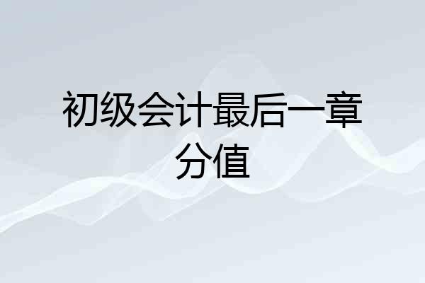 初级会计最后一章分值