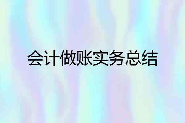 会计做账实务总结