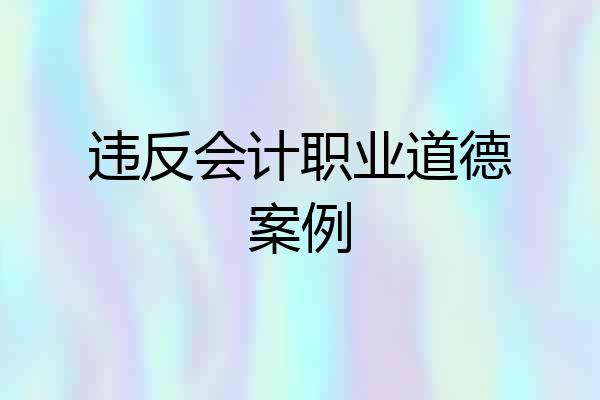 违反会计职业道德案例