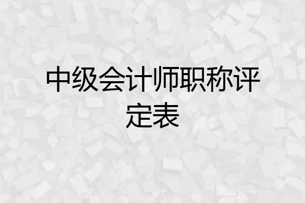 中级会计师职称评定表