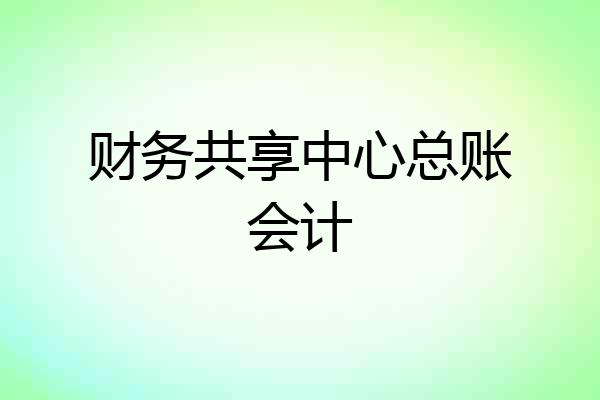 财务共享中心总账会计