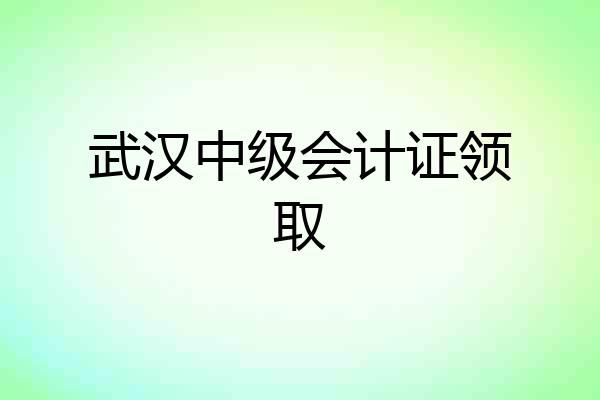 武汉中级会计证领取