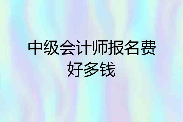 中级会计师报名费好多钱