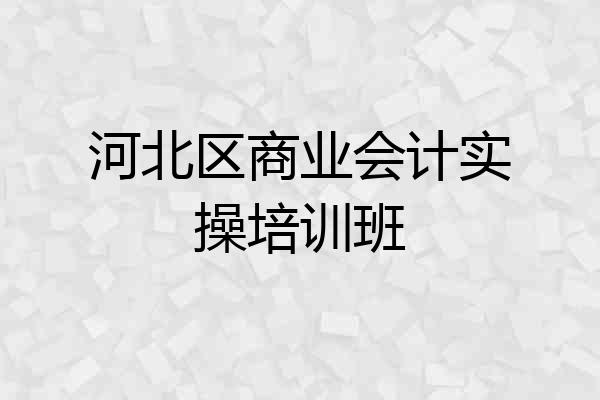 河北区商业会计实操培训班