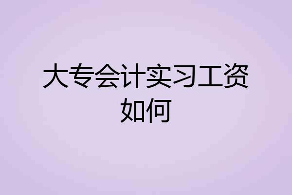 大专会计实习工资如何