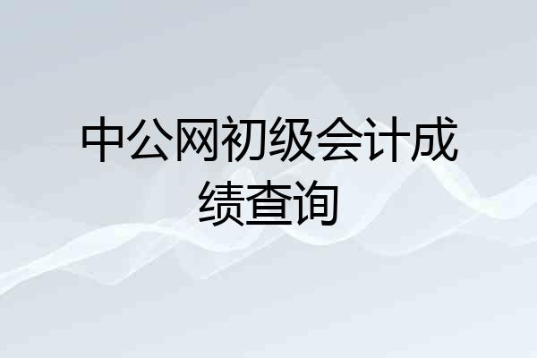 中公网初级会计成绩查询