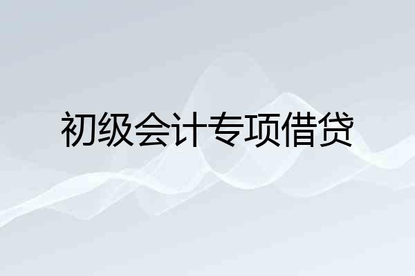 初级会计专项借贷